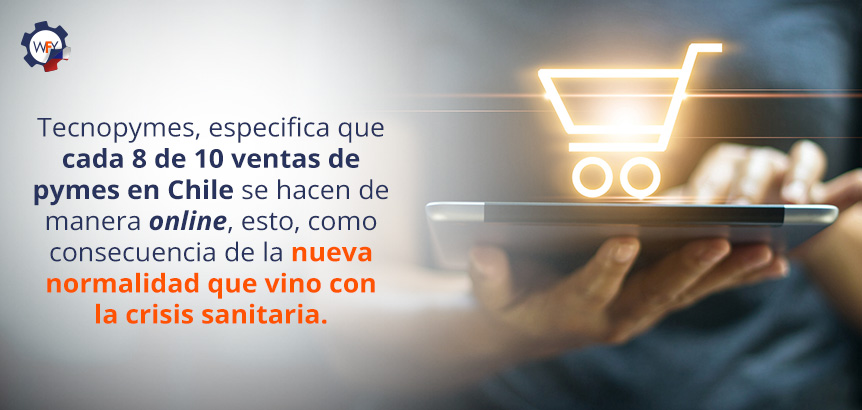 Carrito de Compras Encima de Tablet Simbolizando Aumento de Ventas Online en Chile