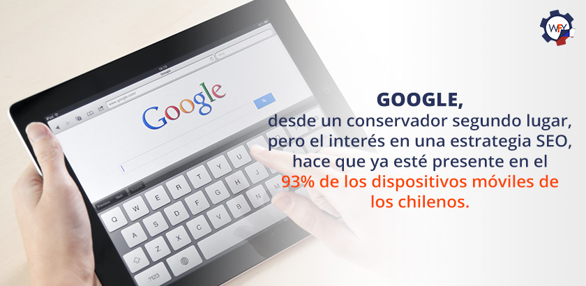 Google, en segundo lugar, en el 93% de los mviles de los chilenos