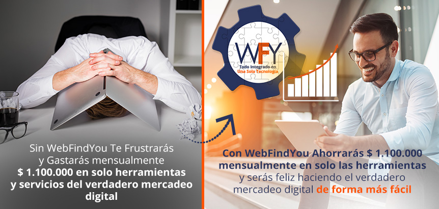 Con WebFindYou Ahorrars +$1.100.000 Mensualmente en Herramientas y Sers Feliz Haciendo Verdadero Mercadeo Digital