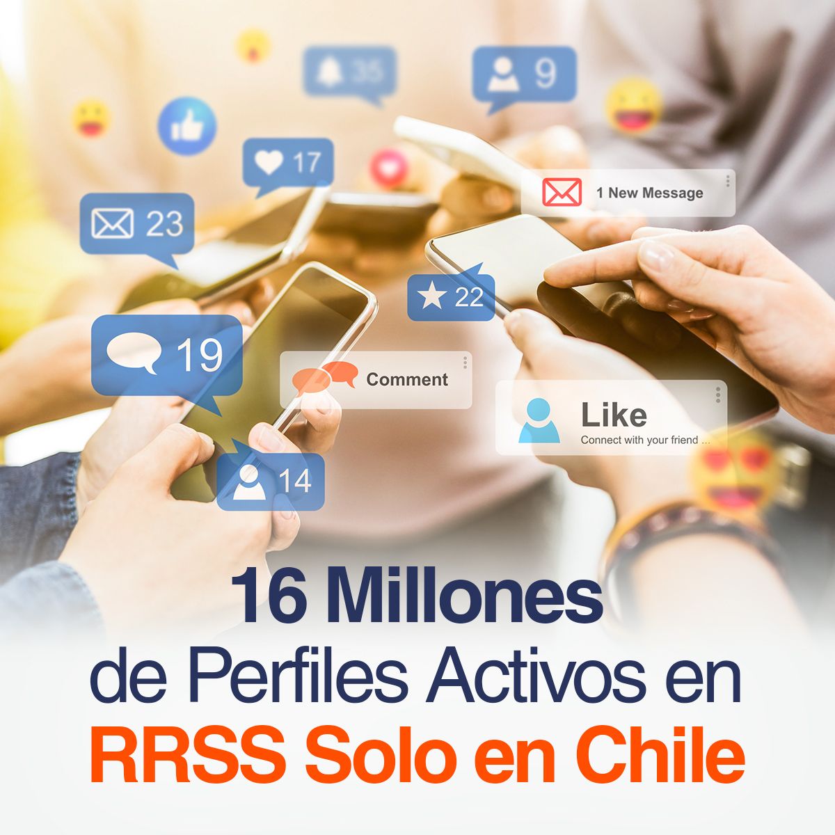 16 Millones de Perfiles Activos en RRSS Solo en Chile