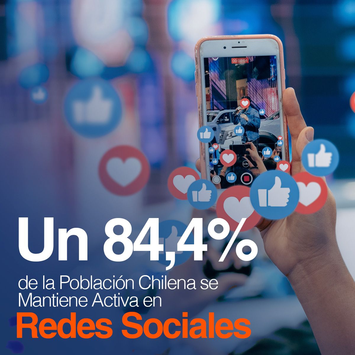 Un 84,4% de la Población Chilena se Mantiene Activa en Redes Sociales